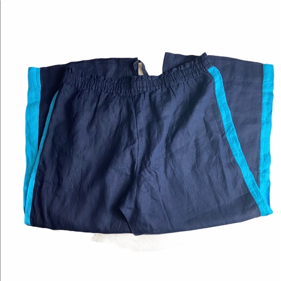 NWT J.Crew Blue Drawstring Linen Pants - Picture 5 of 5